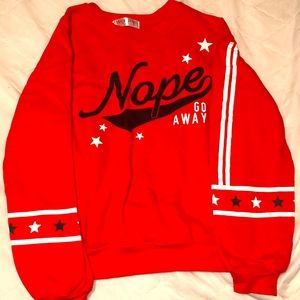 Red “Nope, Go Away” Sweater